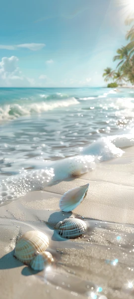 serene nature wallpaper — beach, sky, sand, ocean (free 4K phone download)
