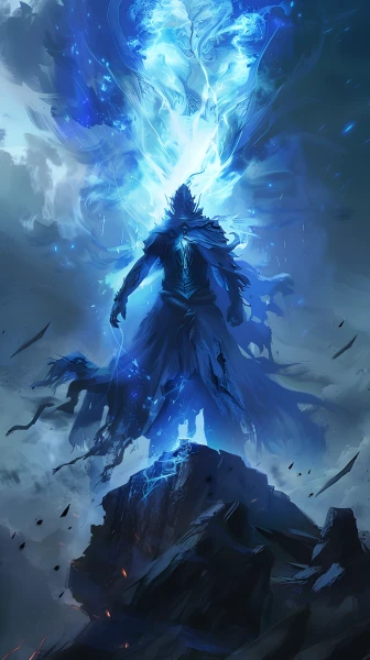 epic anime boy wallpaper — torn clothes, male focus, cloak (free 4K phone download)