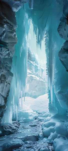 epic nature wallpaper — scenery, snow, water, waterfall (free 4K phone download)