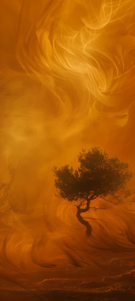 epic nature wallpaper — scenery, tree, orange theme, sky (free 4K phone download)