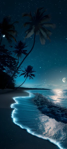 serene nature wallpaper — tree, star (sky), sky, moon (free 4K phone download)