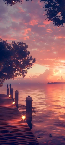 serene nature wallpaper — scenery, cloud, sky, sunset (free 4K phone download)