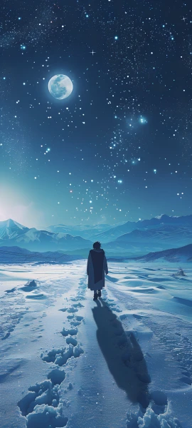 magical anime boy wallpaper — star (sky), sky, moon, starry sky (free 4K phone download)
