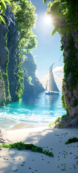 serene nature wallpaper — scenery, watercraft, sky, water (free 4K phone download)