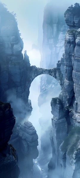 serene nature wallpaper — scenery, fog, bridge, water (free 4K phone download)