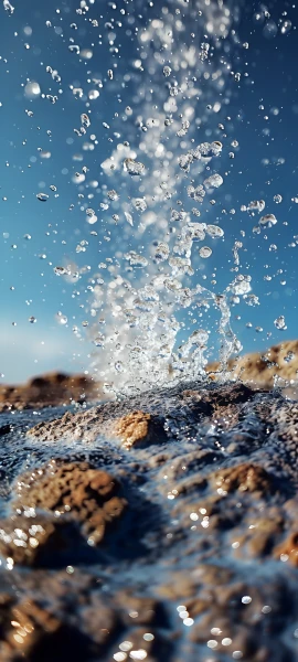 serene nature wallpaper — blue sky, splashing, sky, scenery (free 4K phone download)