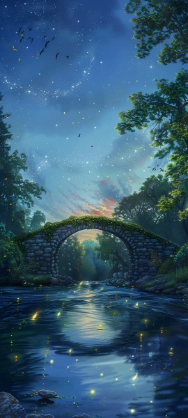 magical nature wallpaper — scenery, sky, tree, star (sky) (free 4K phone download)