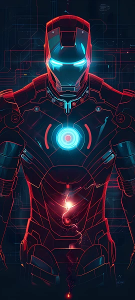futuristic anime boy wallpaper — glowing, straight-on, armor (free 4K phone download)