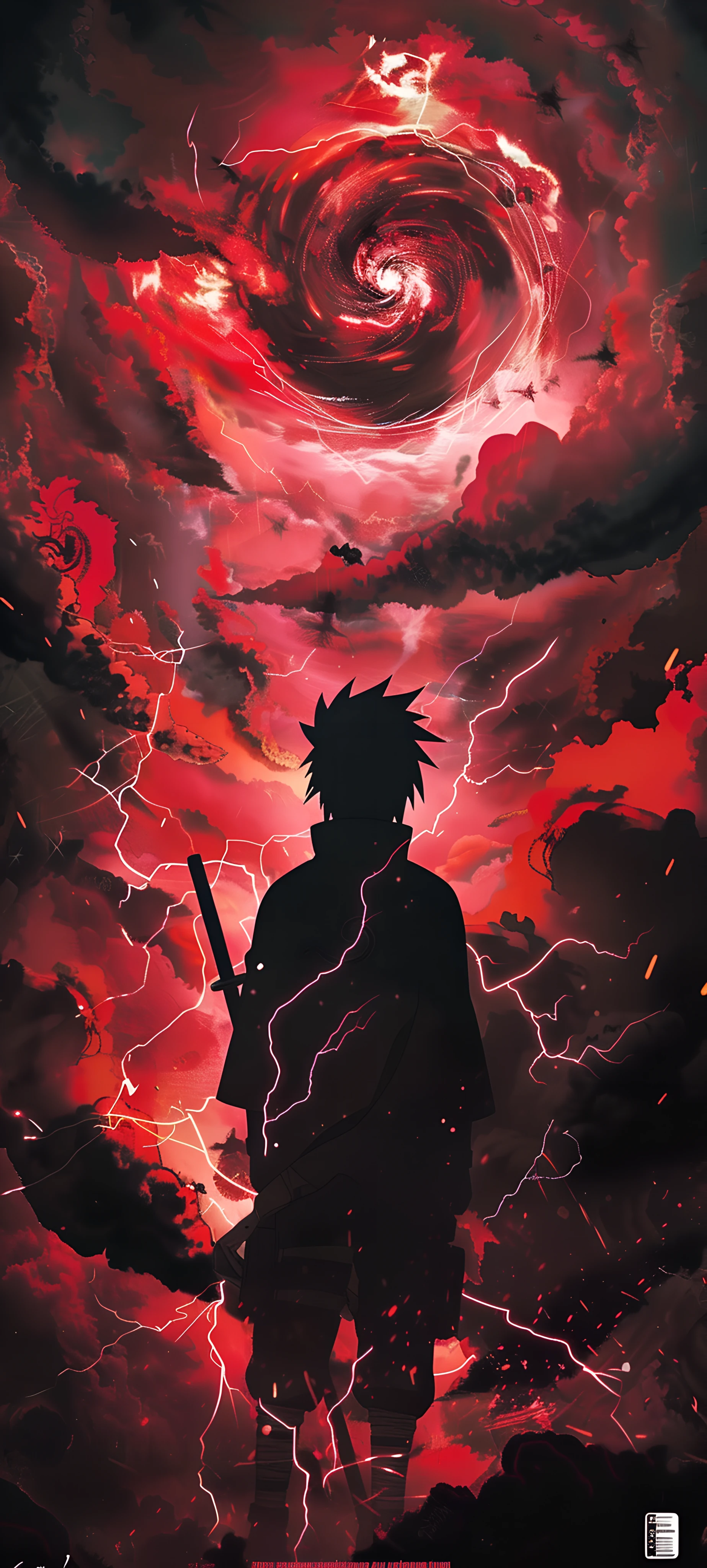 epic anime boy wallpaper — silhouette, male focus, weapon (free 4K phone download)