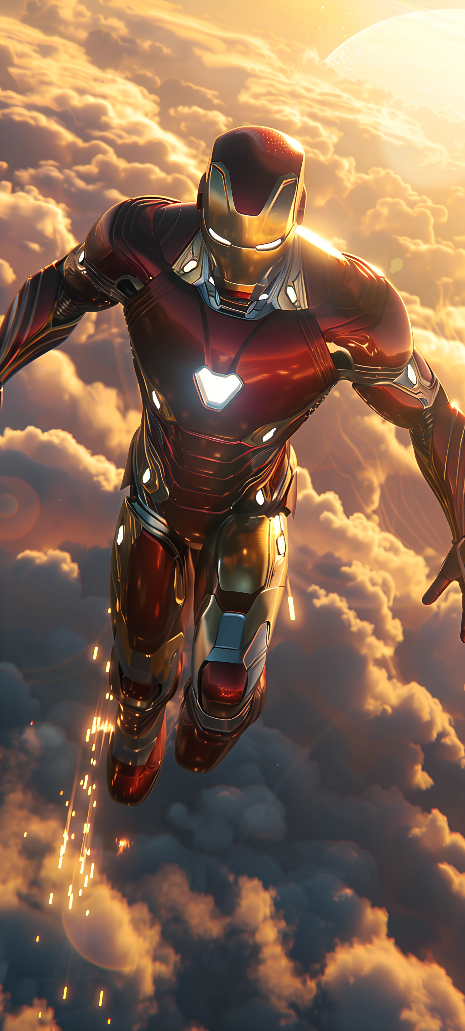 epic anime boy wallpaper — male focus, cloud, armor (free 4K phone download)