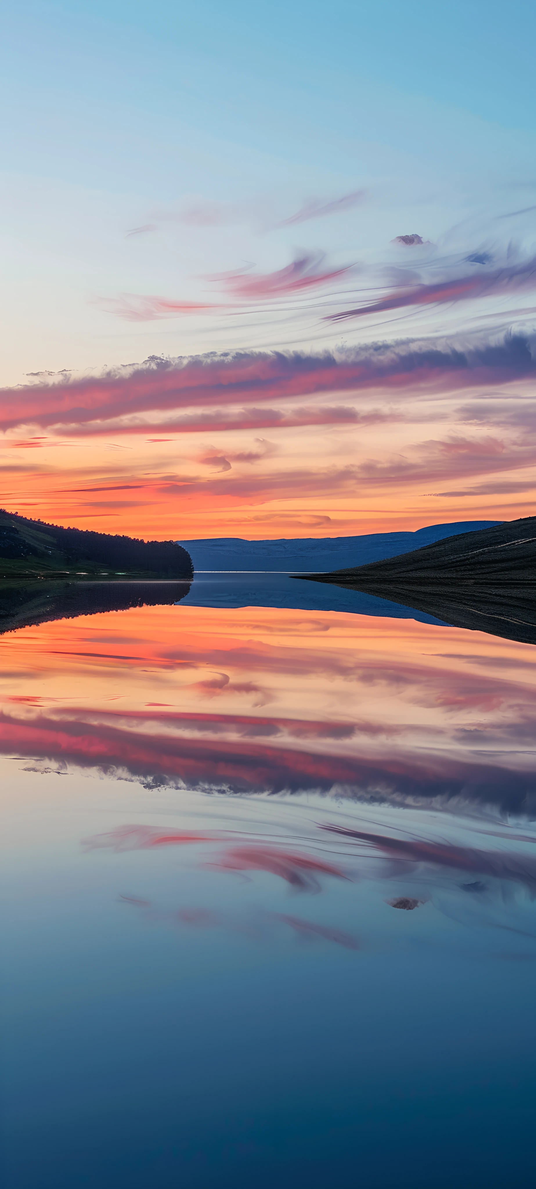 serene nature wallpaper — scenery, sky, cloud, reflection (free 4K phone download)