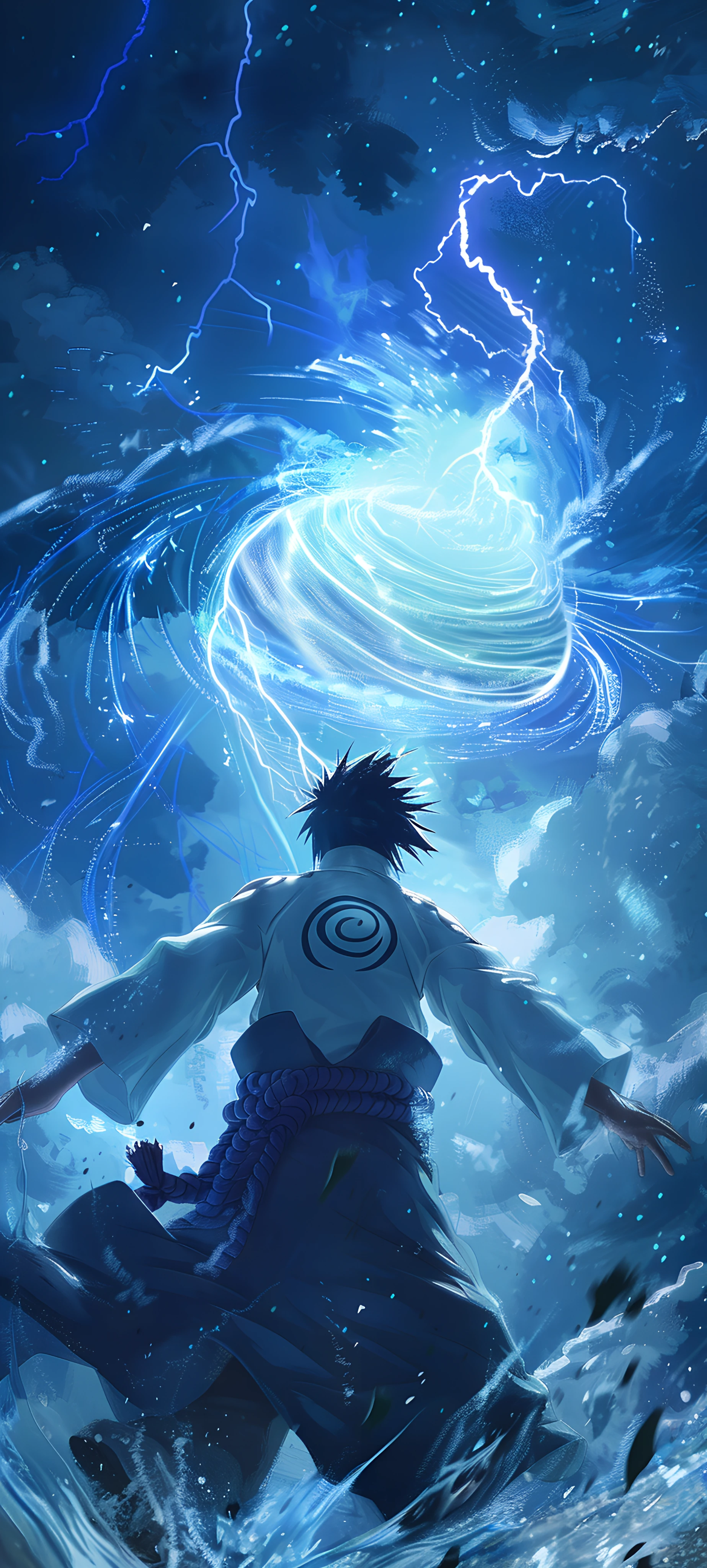 epic anime boy wallpaper — male focus, black hair, sky (free 4K phone download)