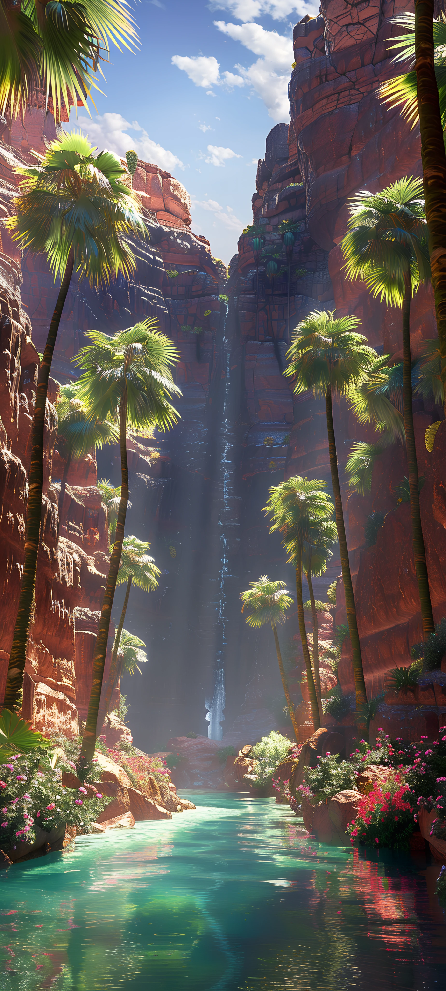 futuristic nature wallpaper — tree, scenery, palm tree, cloud (free 4K phone download)