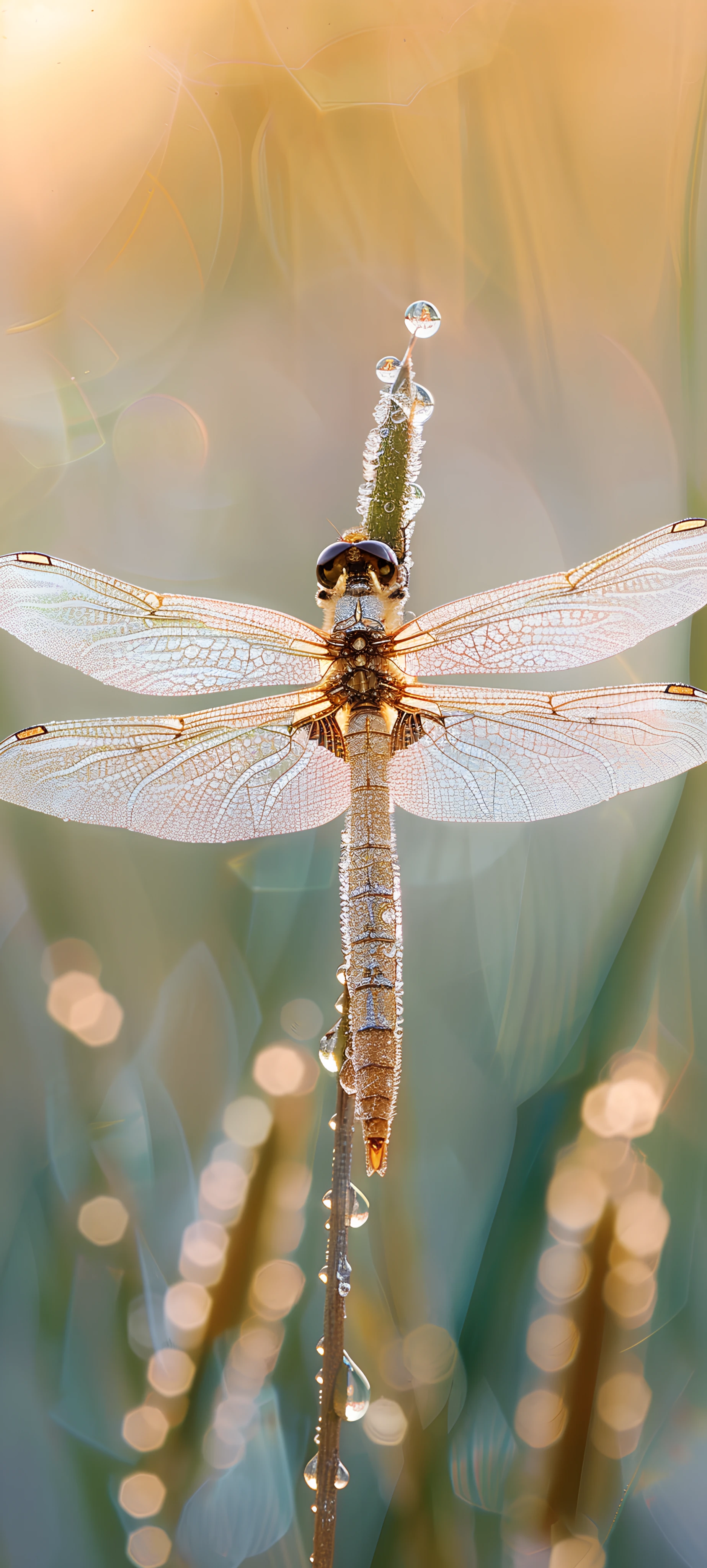 serene nature wallpaper — insect wings, wings, bug, bokeh (free 4K phone download)