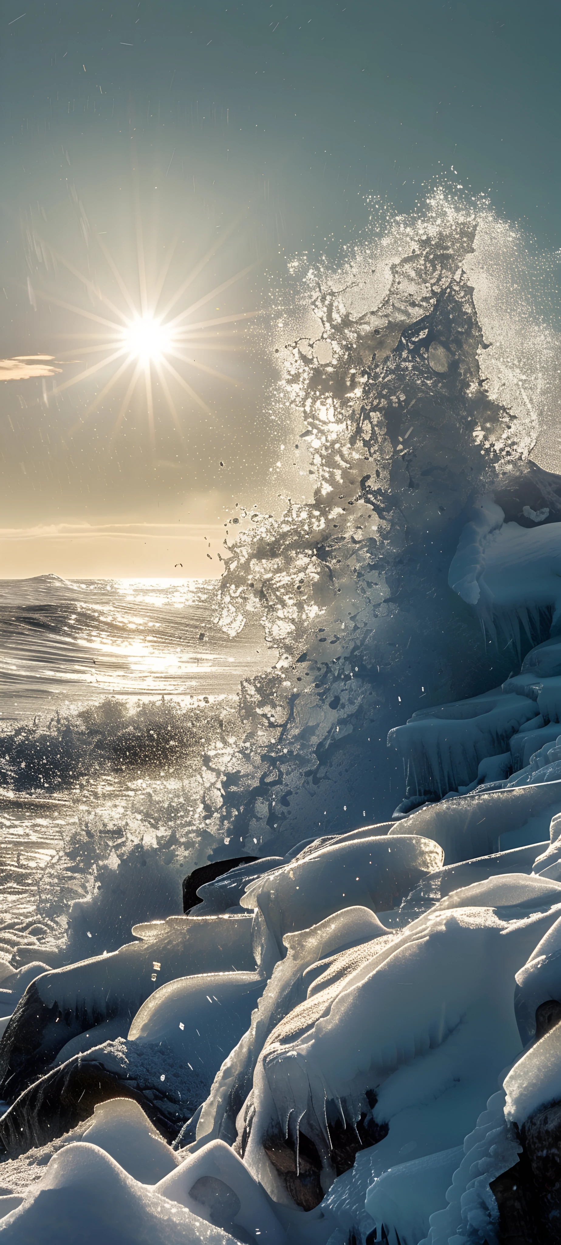 epic nature wallpaper — scenery, sun, snow, sky (free 4K phone download)