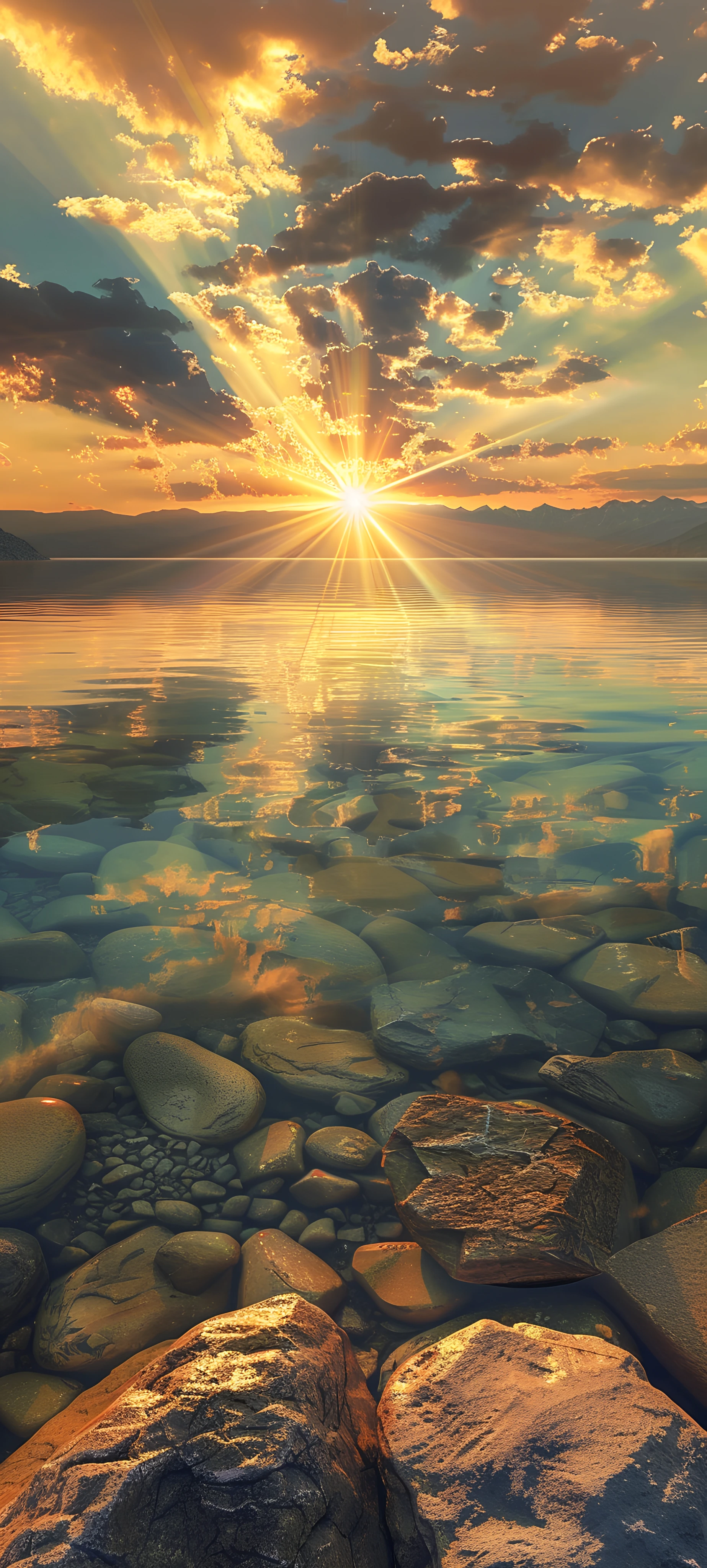 serene nature wallpaper — scenery, rock, cloud, sky (free 4K phone download)