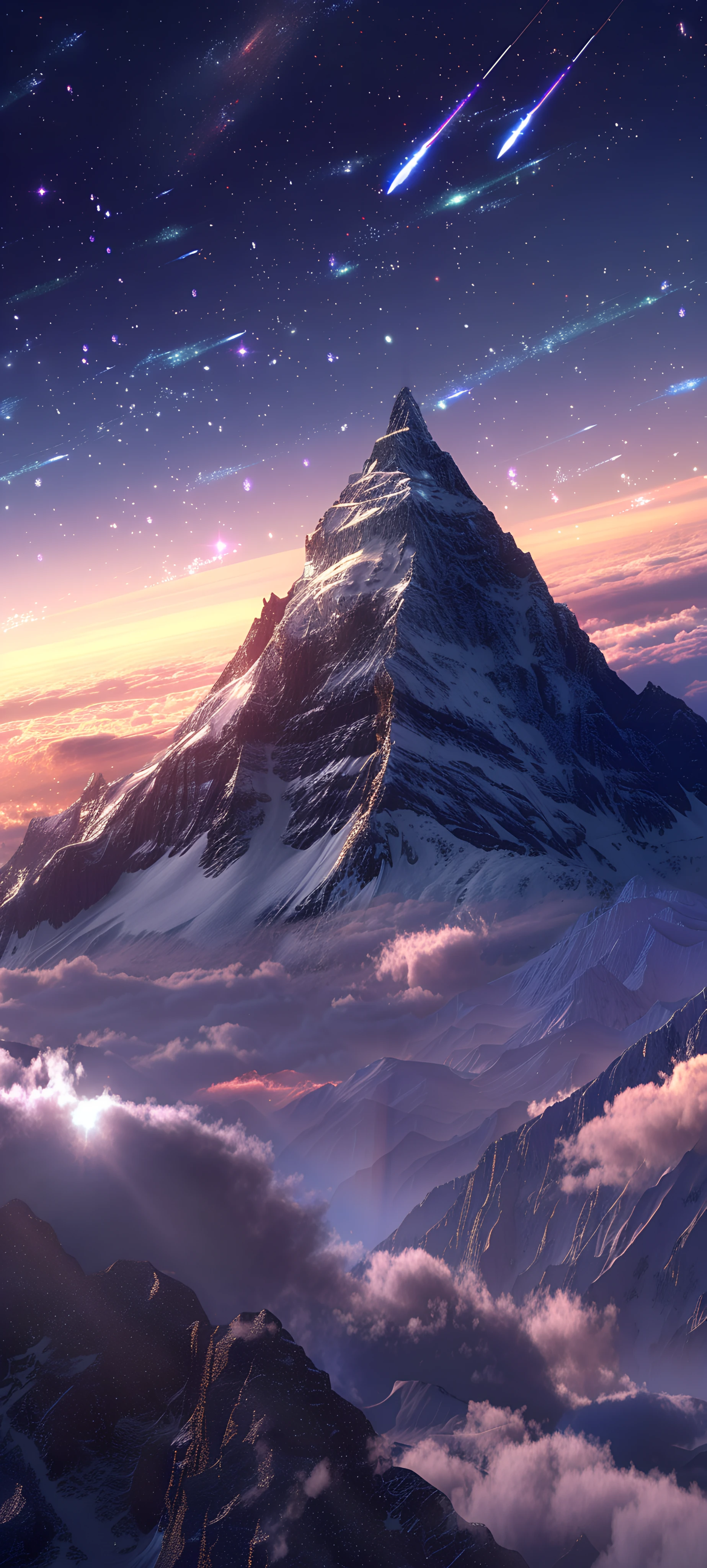 serene nature wallpaper — scenery, sky, mountain, star (sky) (free 4K phone download)
