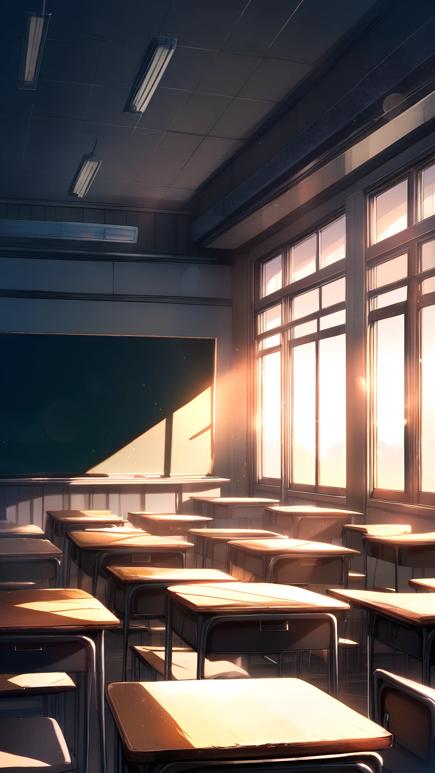 Anime Wallpaper Classroom Sunset 1440×2560 anime wallpaper