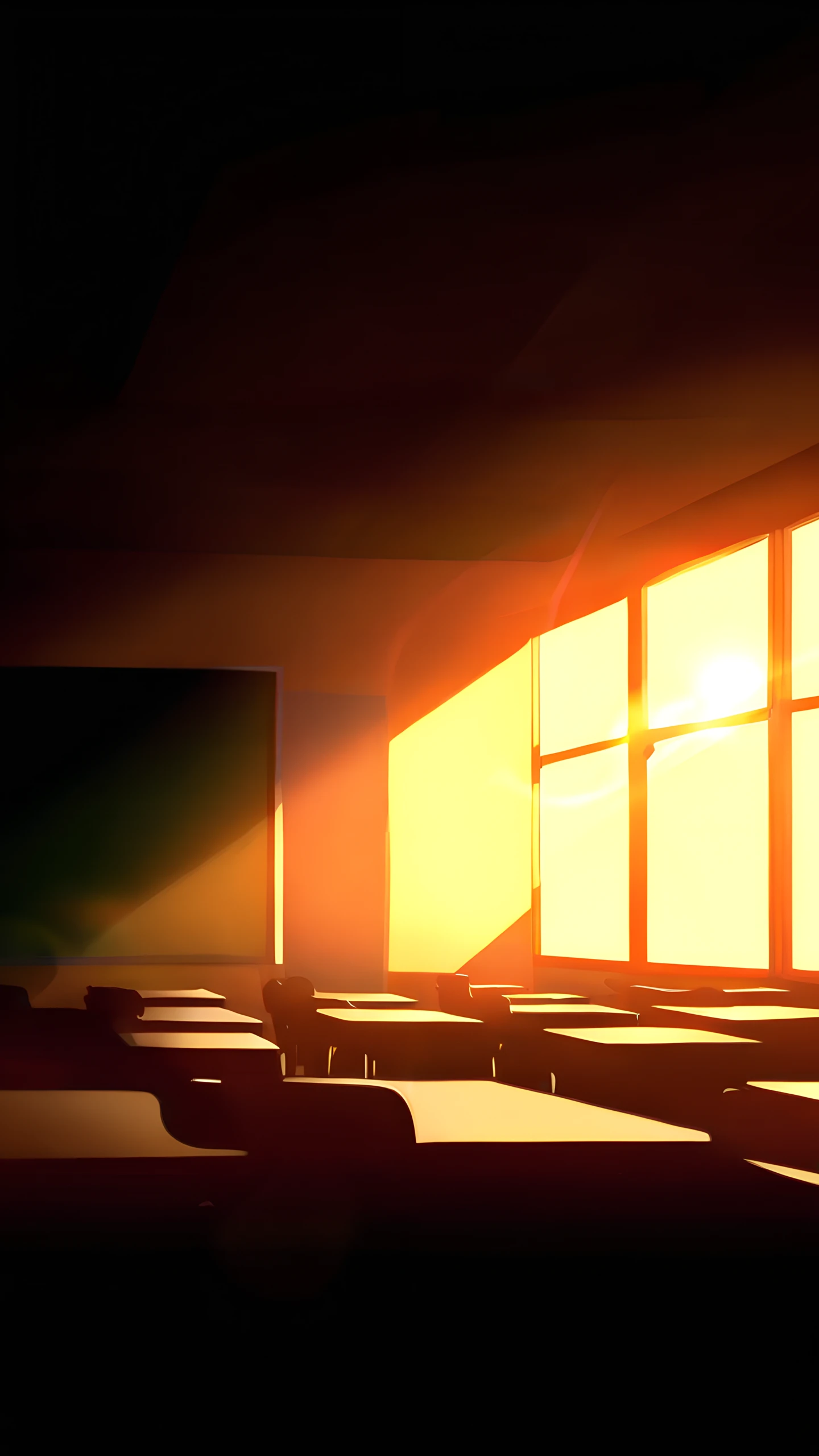 Anime Wallpaper Classroom Sunset 1440×2560 anime wallpaper