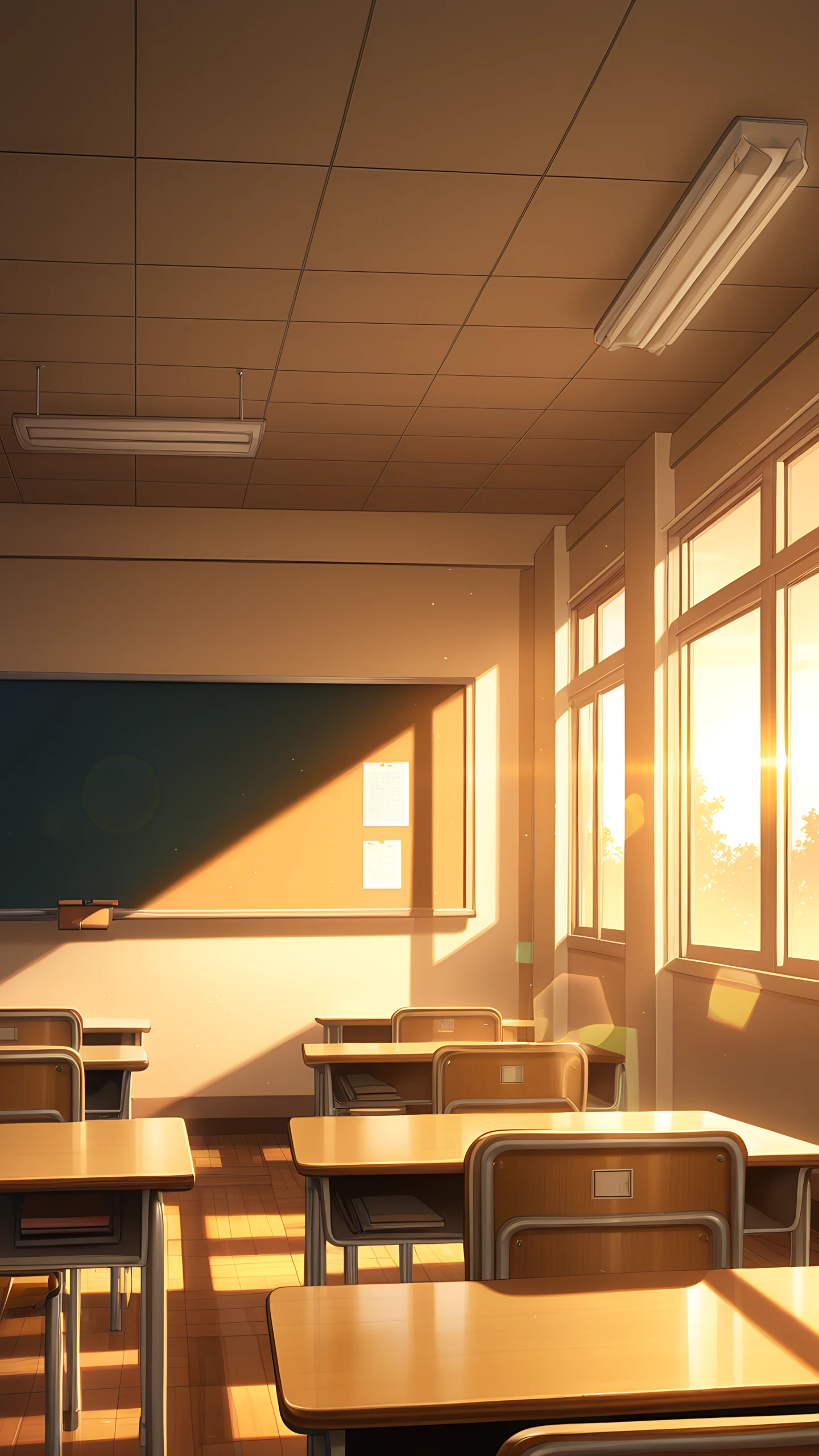 Anime Wallpaper Classroom Sunset 1440×2560 anime wallpaper