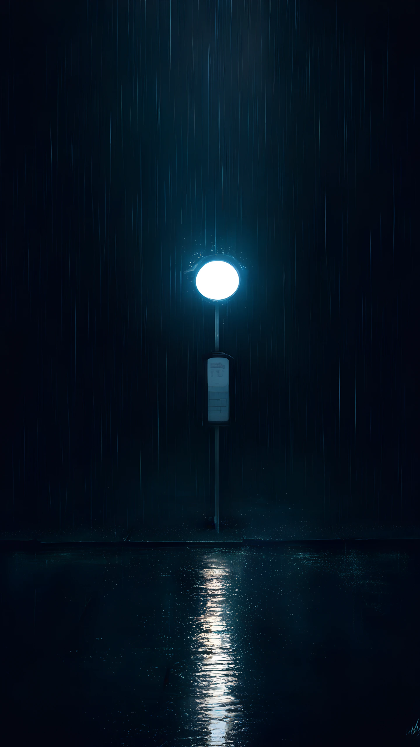 Anime Wallpaper Rainy Bus Stop Night 1440×2560 anime wallpaper