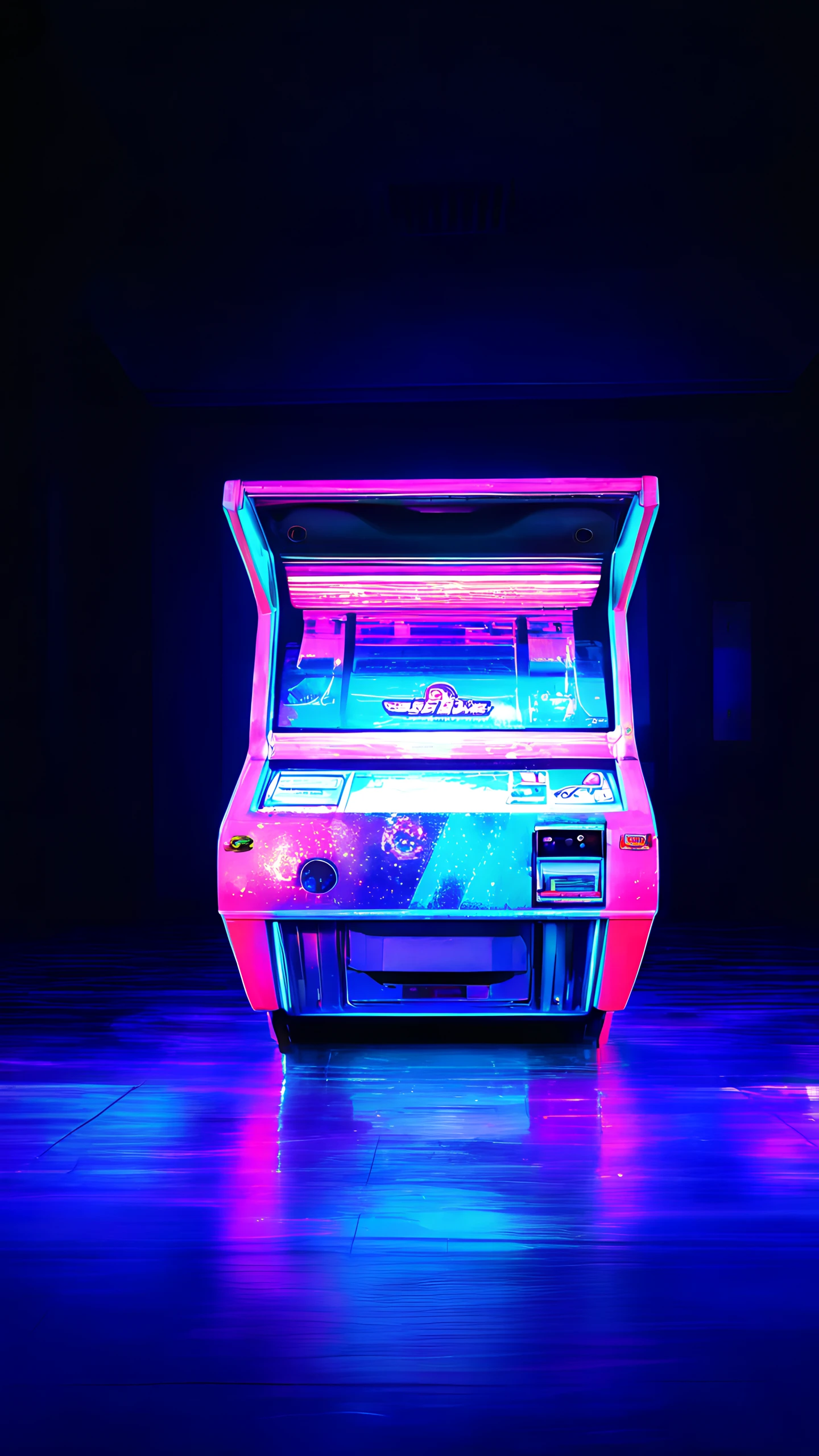 Anime Wallpaper Retro Arcade Neon 1440×2560 anime wallpaper