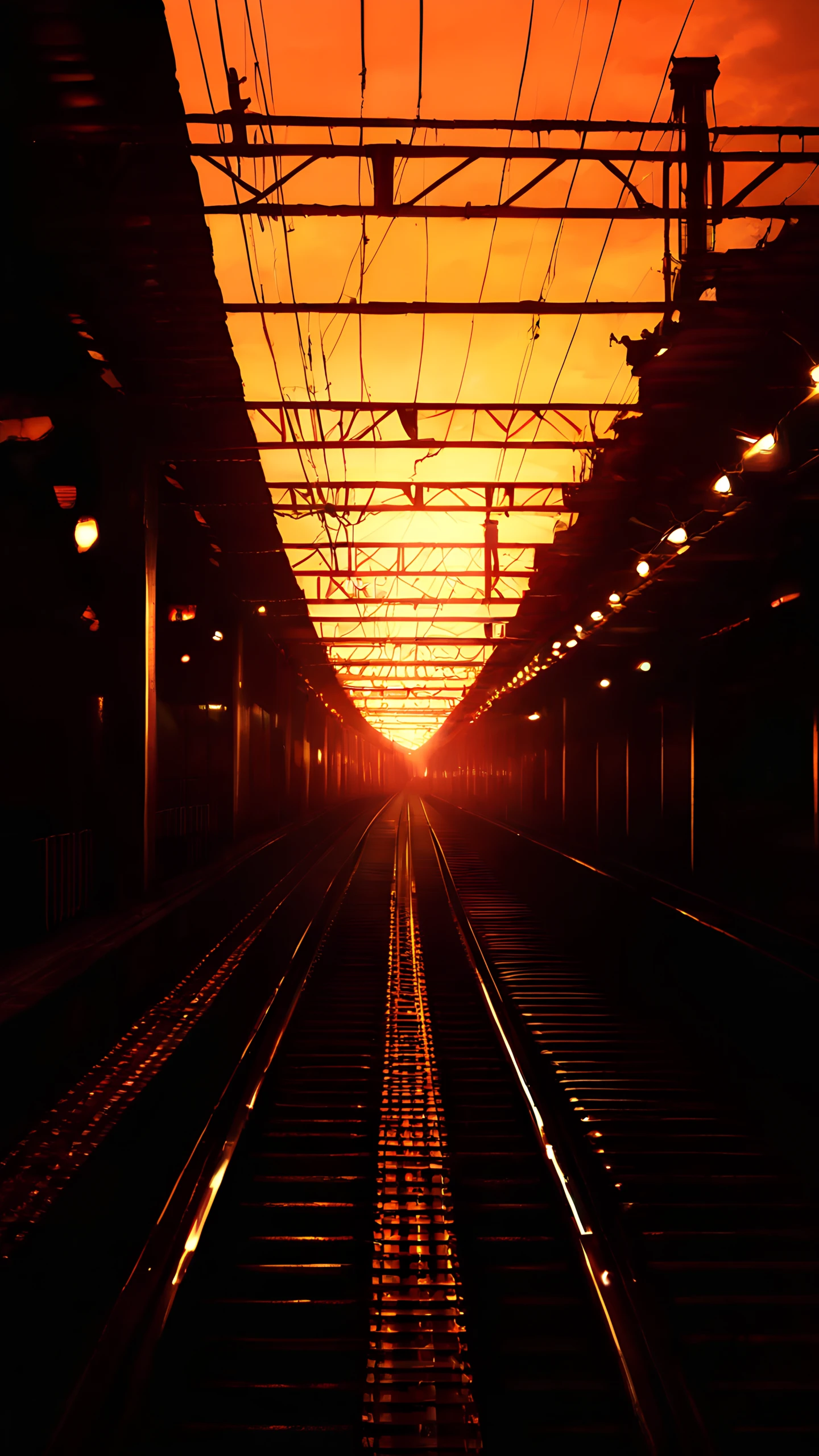 Anime Wallpaper Train Platform Dusk 1440×2560 anime wallpaper