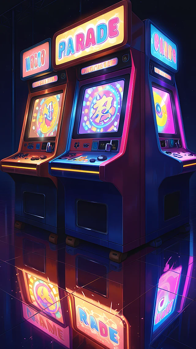 anime wallpaper retro arcade neon — 1440×2560