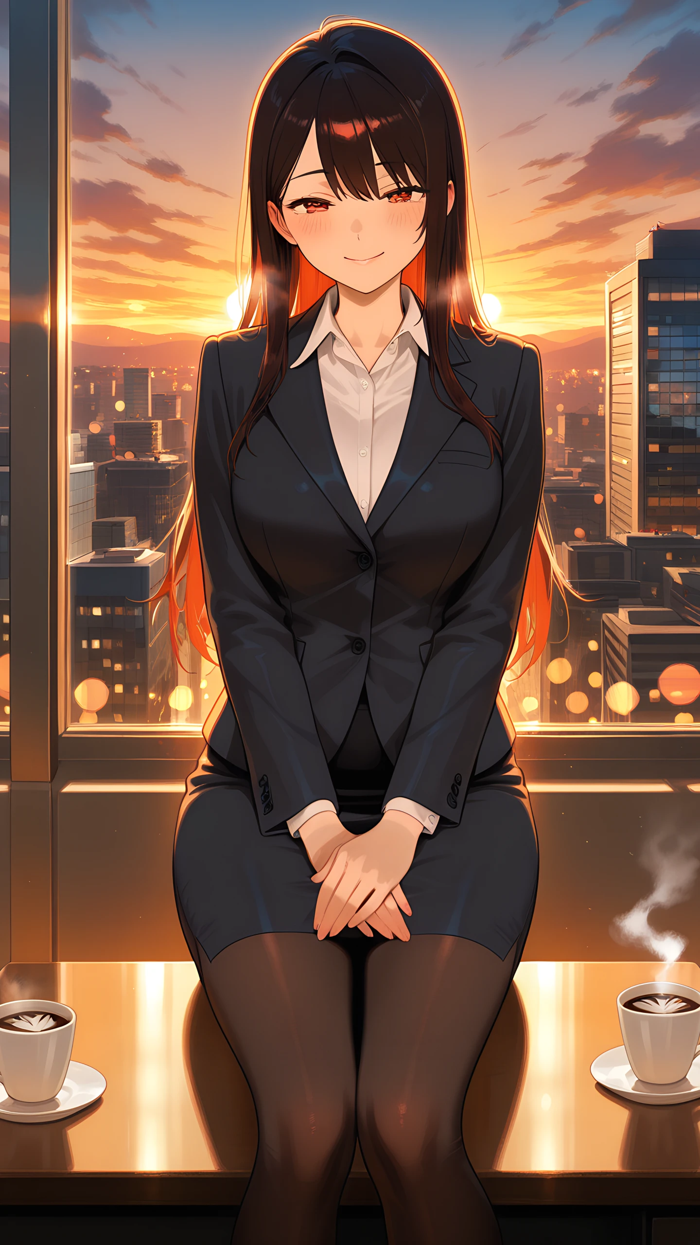 Anime Wallpaper Office Lady Dusk 1440×2560 anime wallpaper
