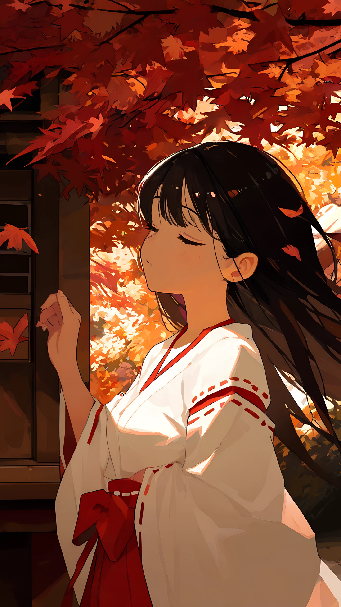 Anime Wallpaper Shrine Maiden 1440×2560 anime wallpaper