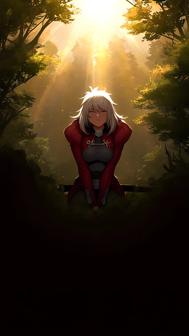 anime wallpaper archer forest — 1440×2560