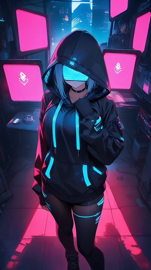 anime wallpaper hacker girl screens — 1440×2560