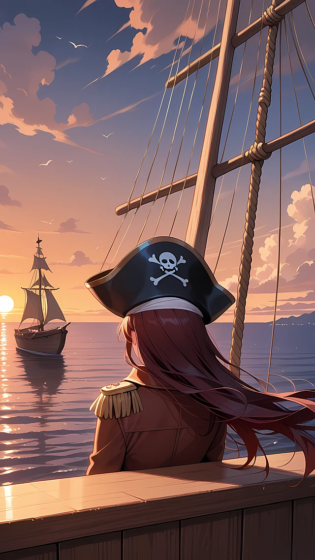 anime wallpaper pirate girl — 1440×2560
