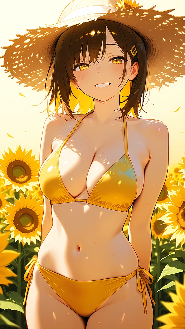 anime wallpaper sunflower girl — 1440×2560