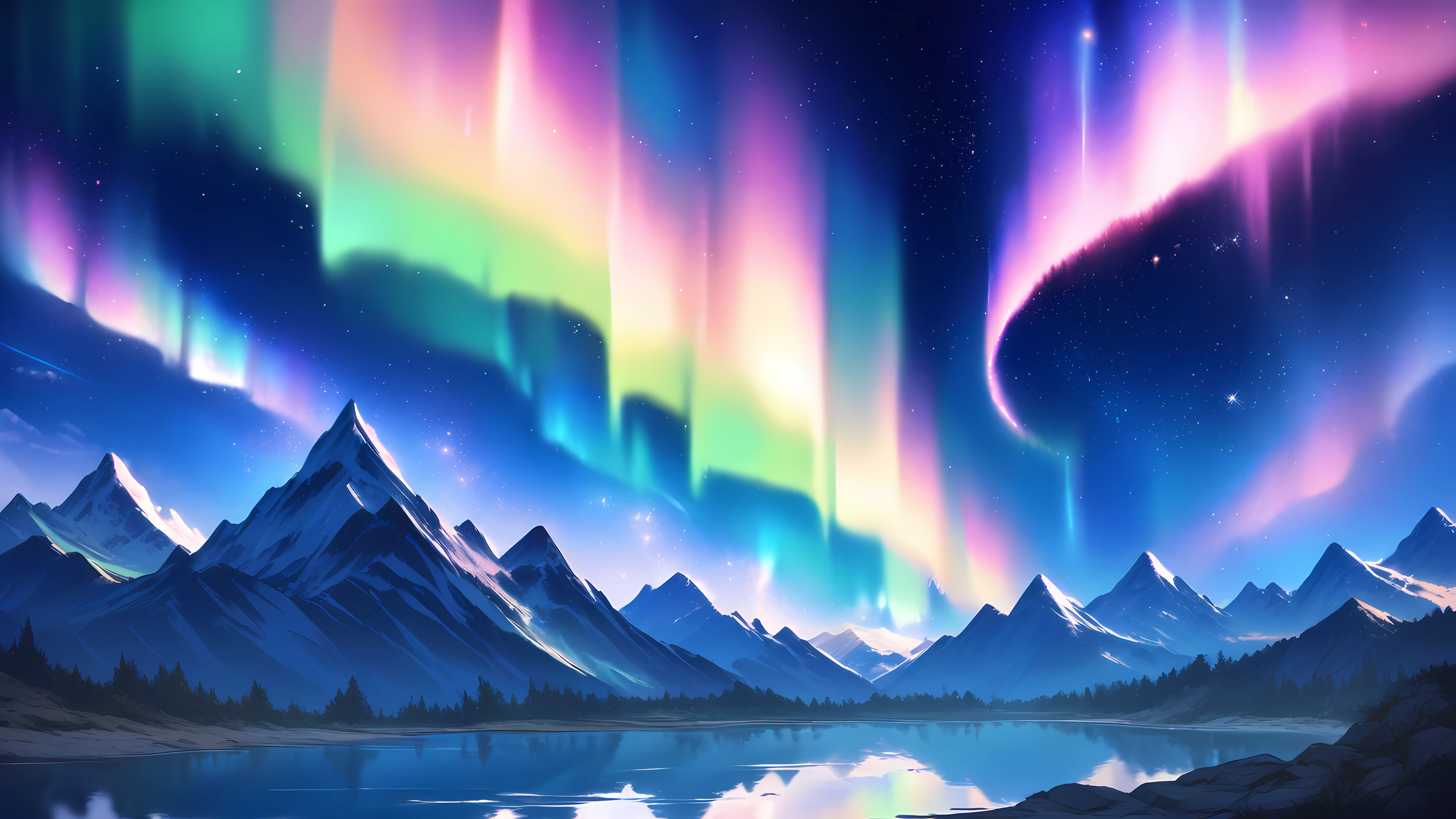 Anime Landscape Wallpaper Starry Night 3840×2160 anime wallpaper