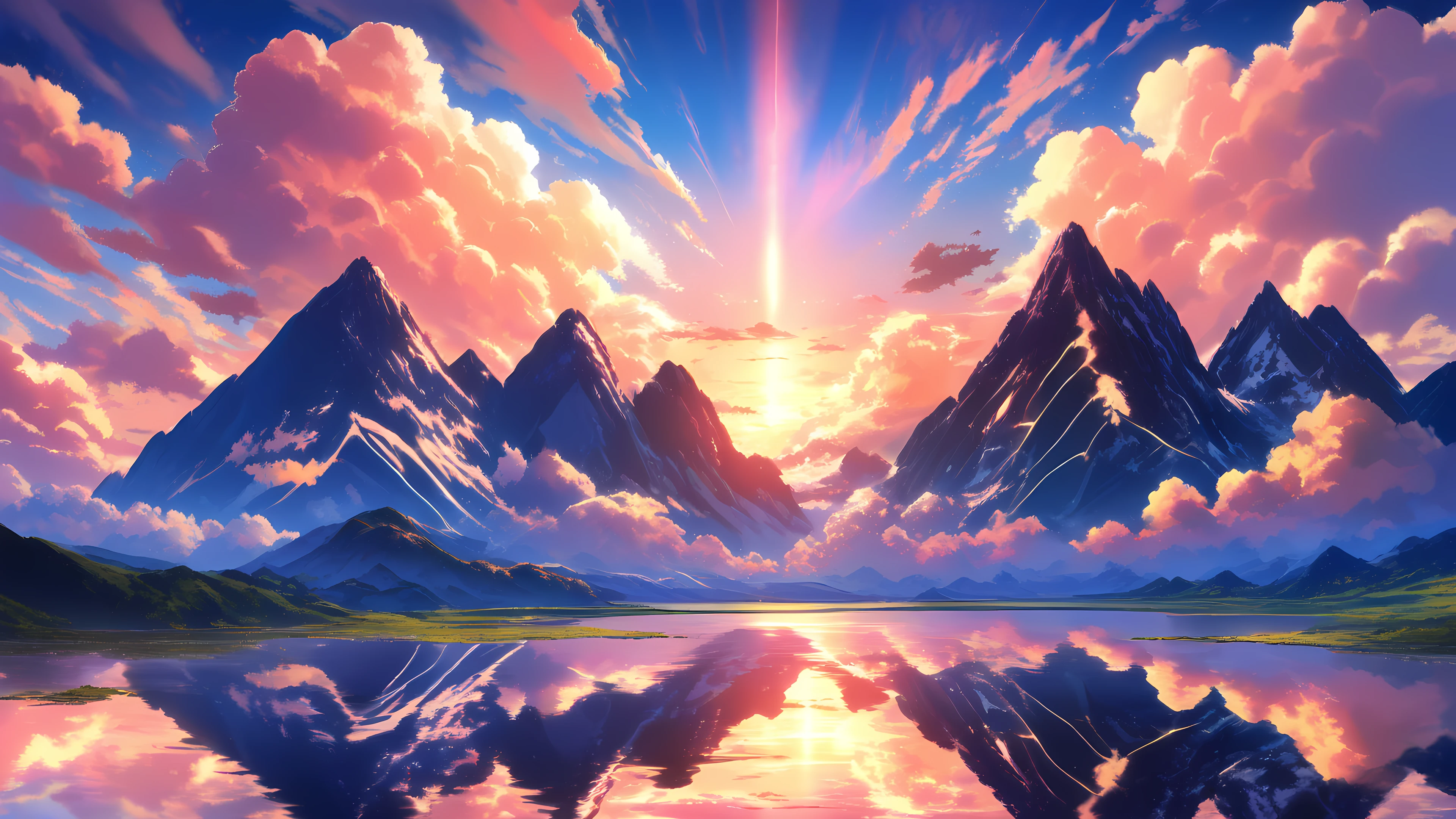 Anime Scenery Wallpaper Sunset 4K 3840×2160 anime wallpaper