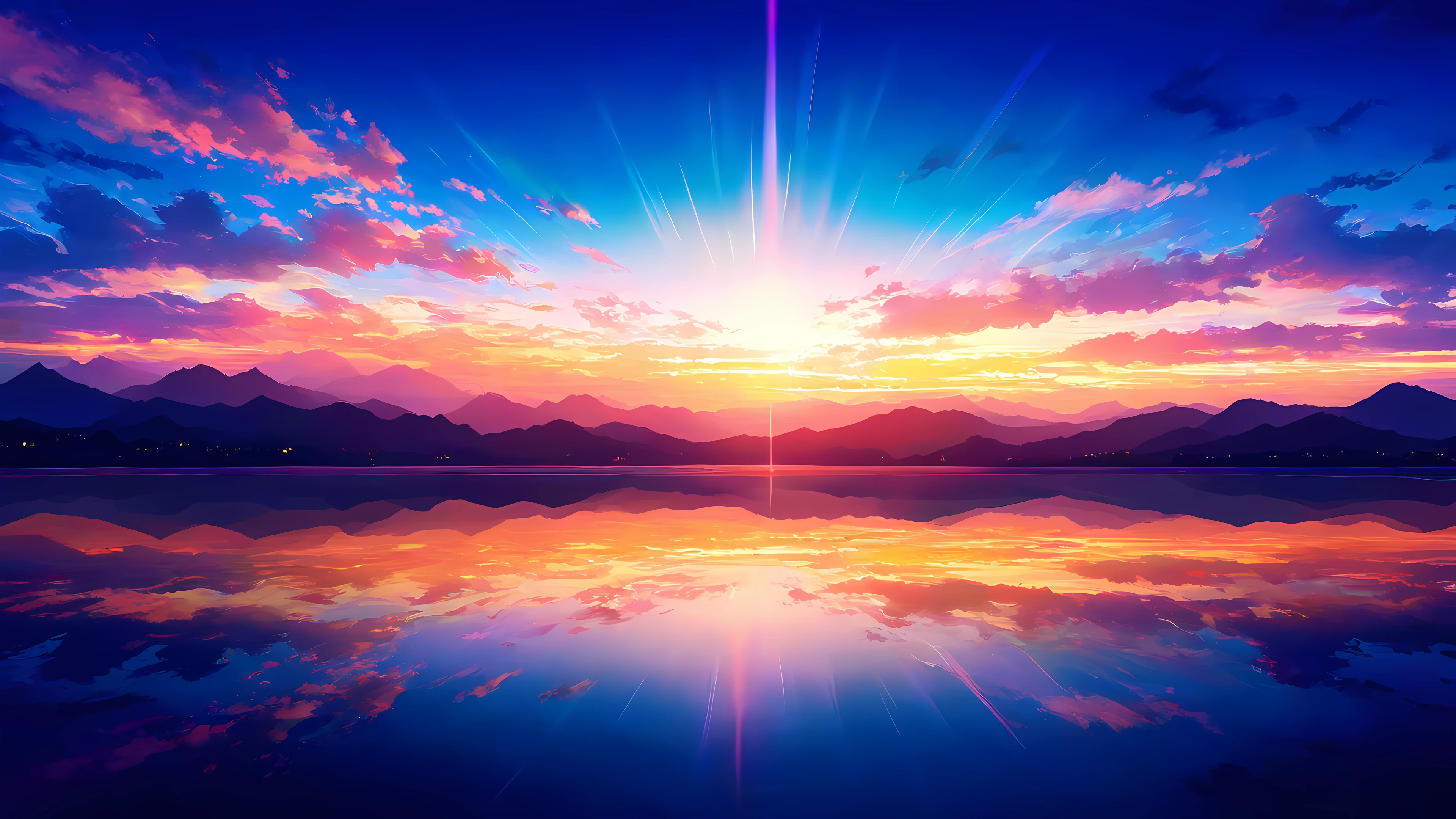 Anime Scenery Wallpaper Sunset 4K 3840×2160 anime wallpaper