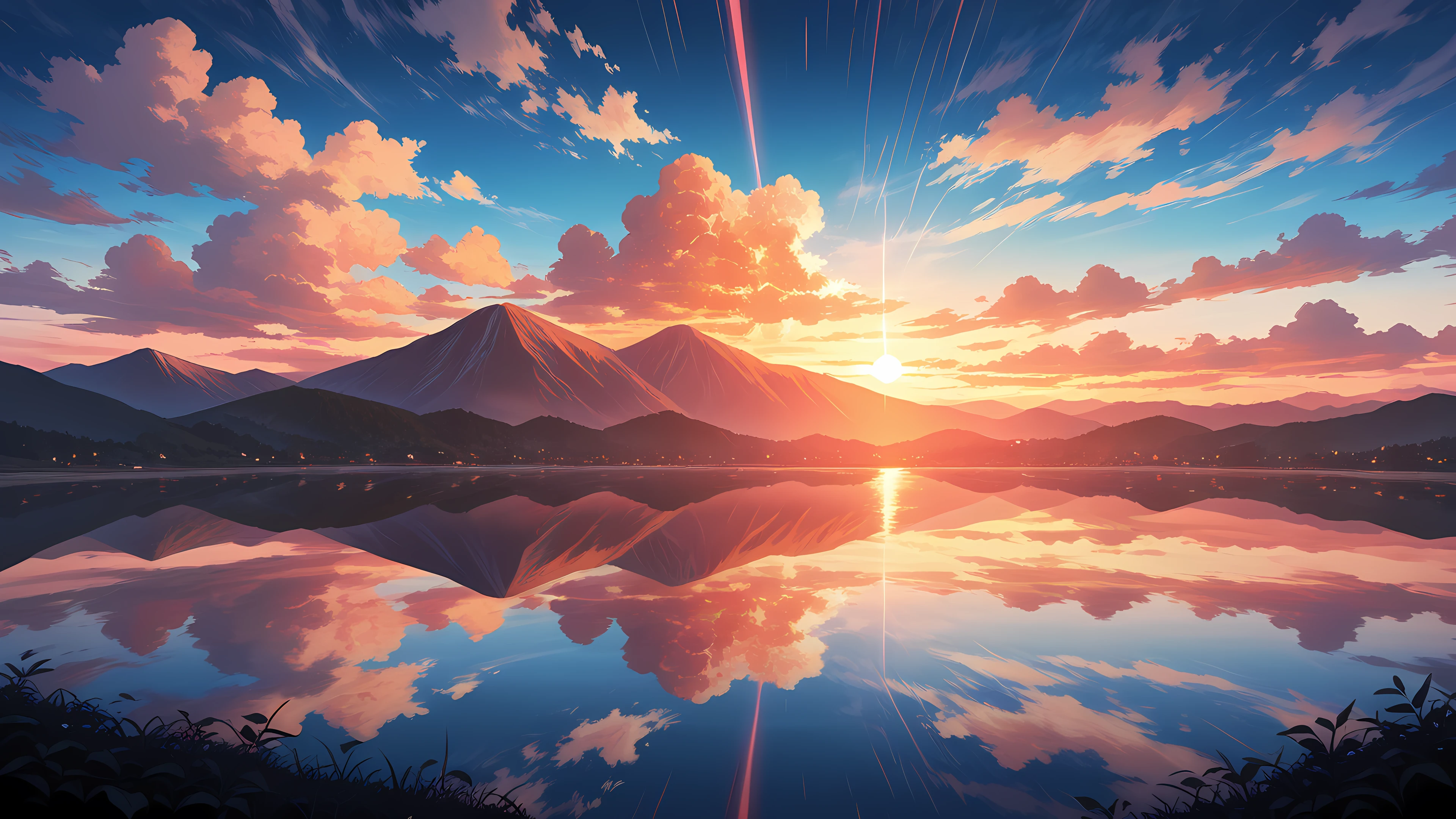 Anime Scenery Wallpaper Sunset 4K 3840×2160 anime wallpaper