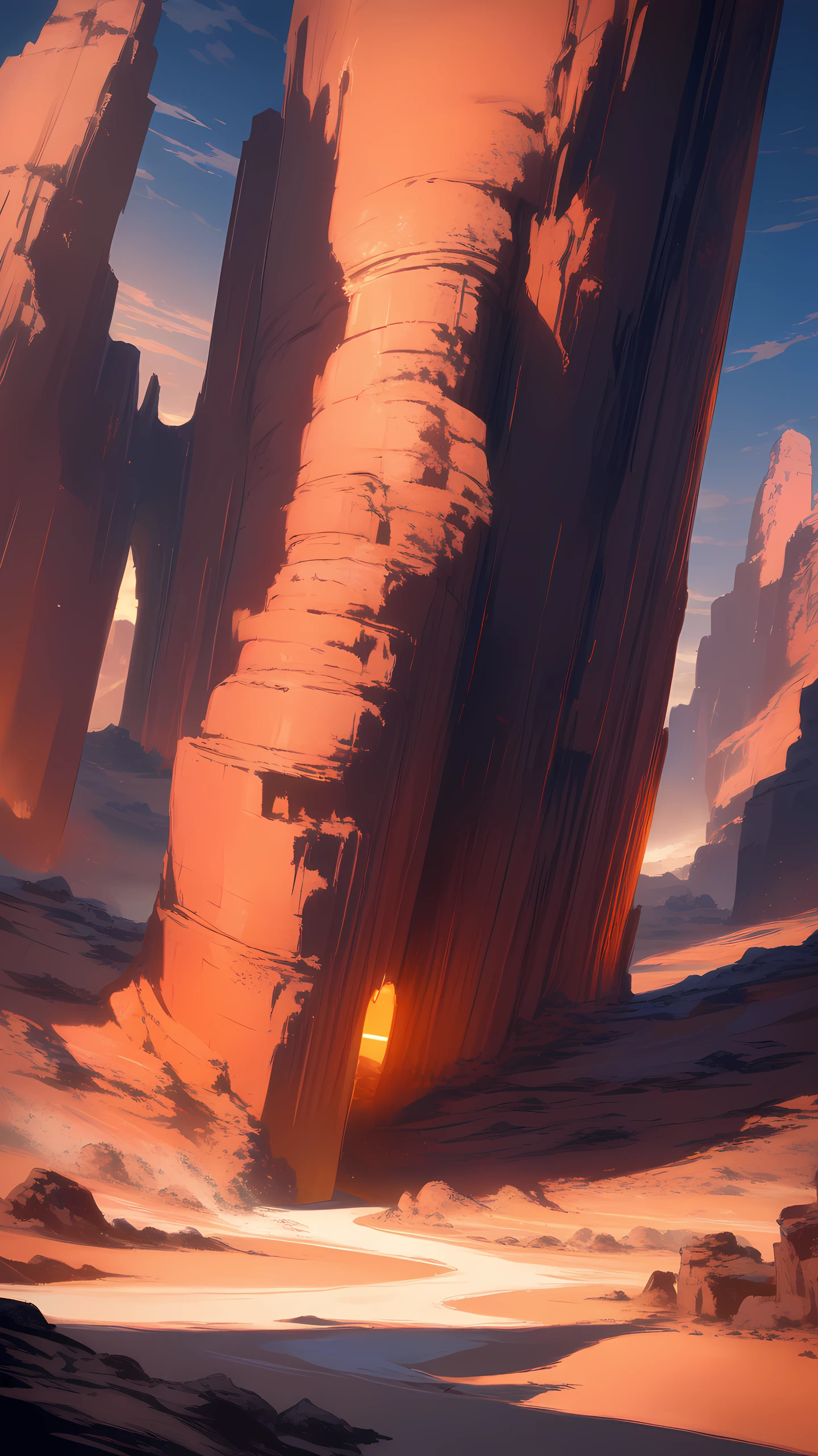 Anime Wallpaper Desert Canyon Dusk 1440×2560 anime wallpaper
