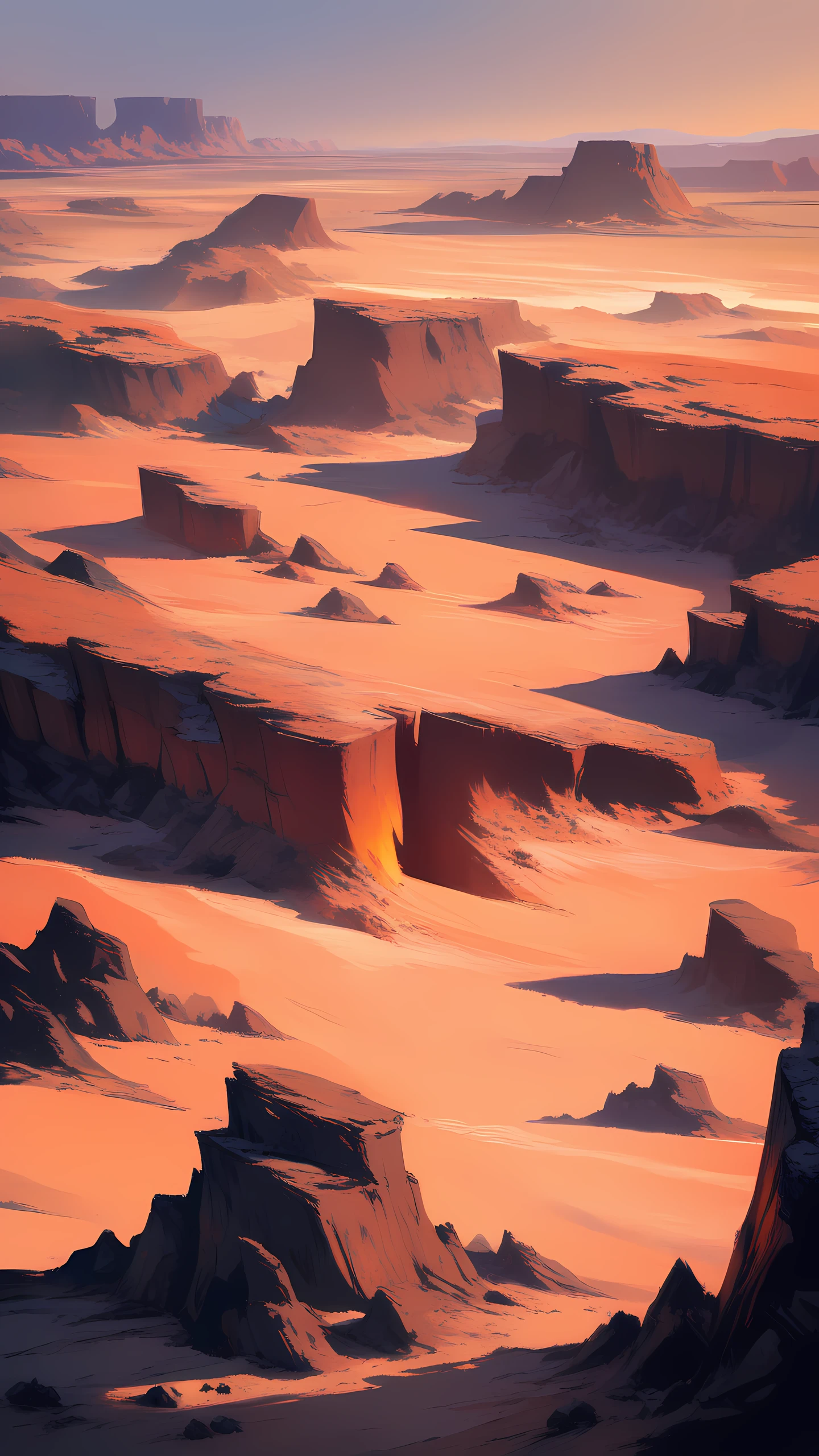 Anime Wallpaper Desert Canyon Dusk 1440×2560 anime wallpaper