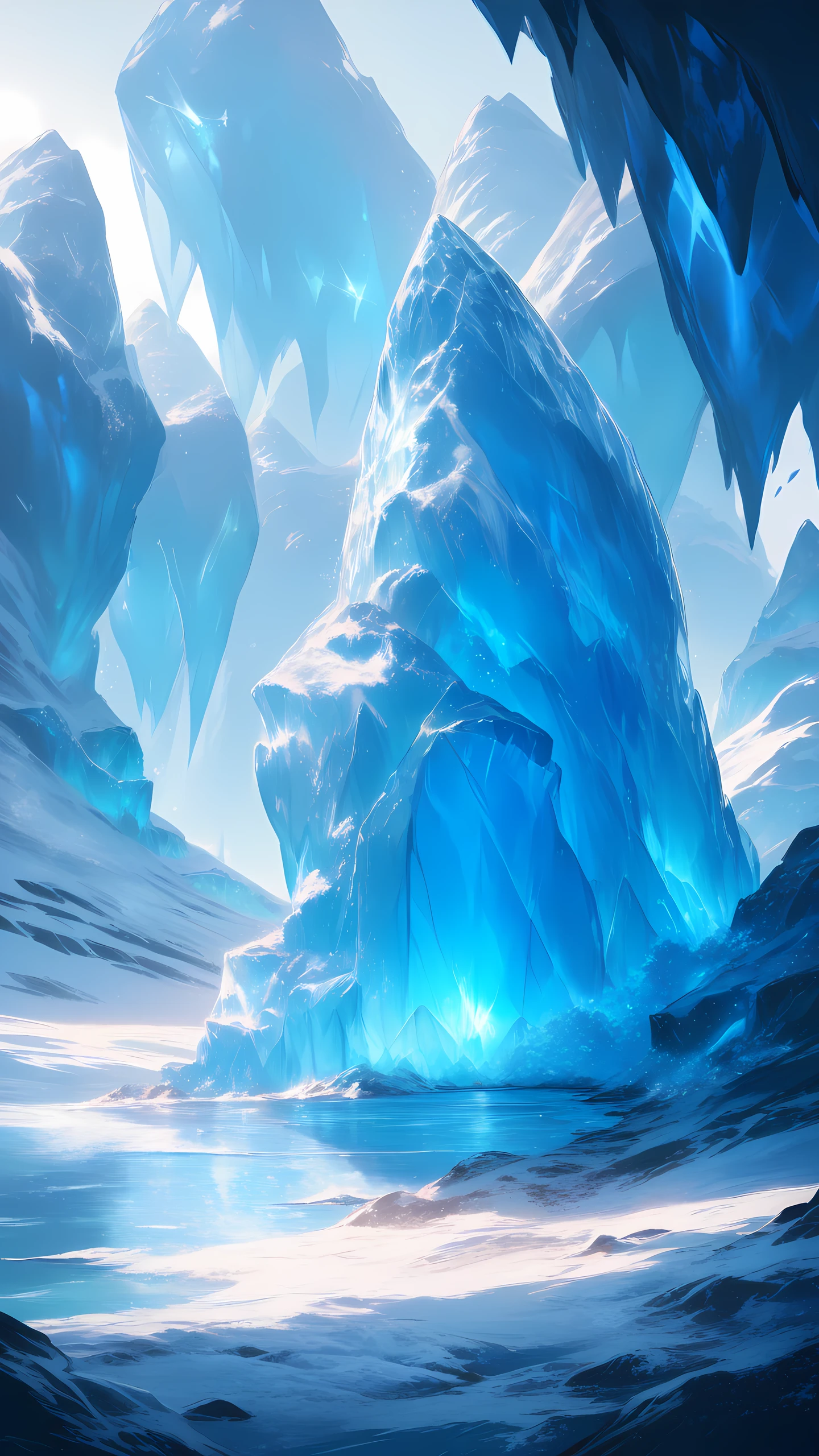Anime Wallpaper Glacier Ice Cave 1440×2560 anime wallpaper