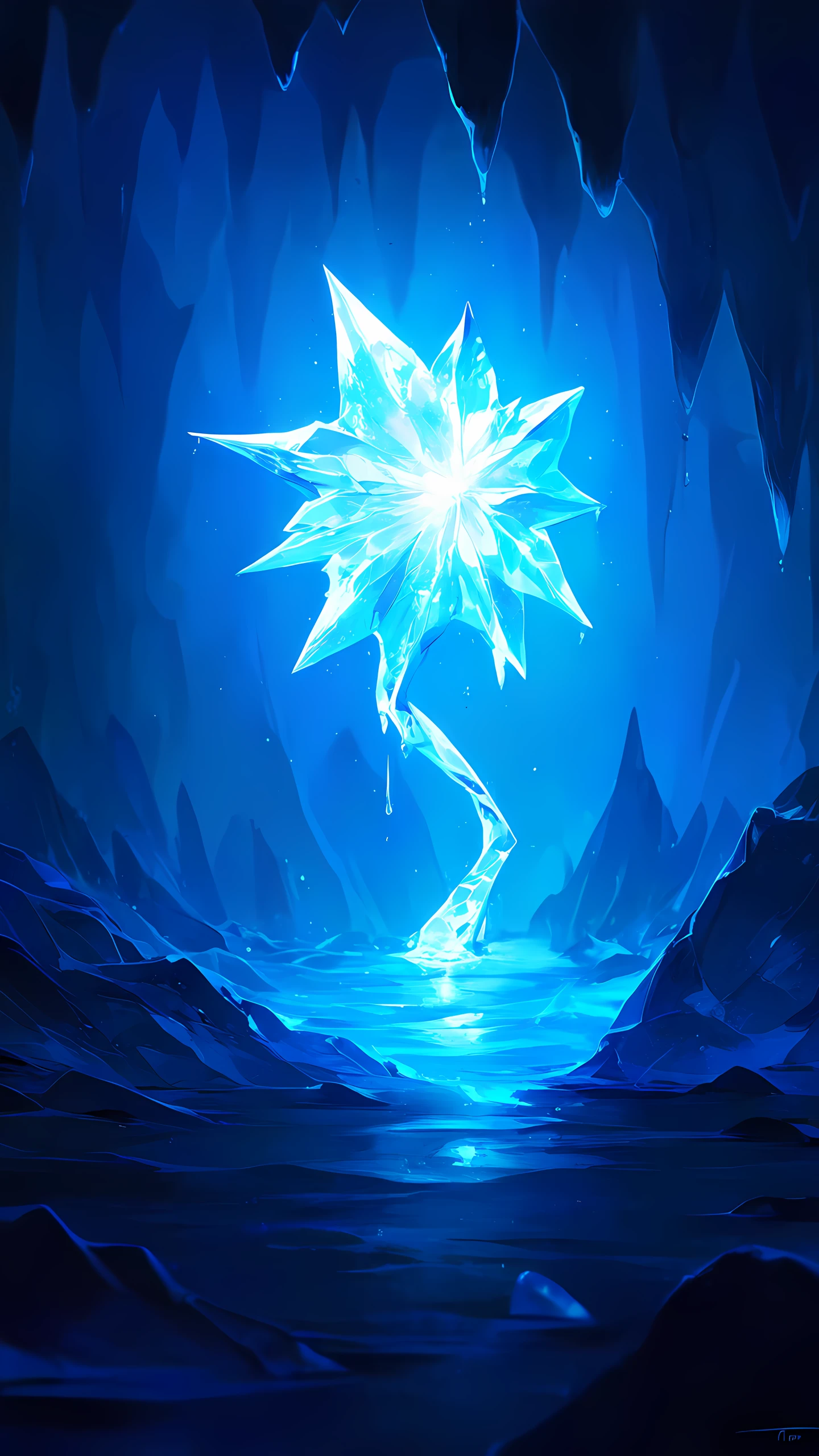 Anime Wallpaper Glacier Ice Cave 1440×2560 anime wallpaper
