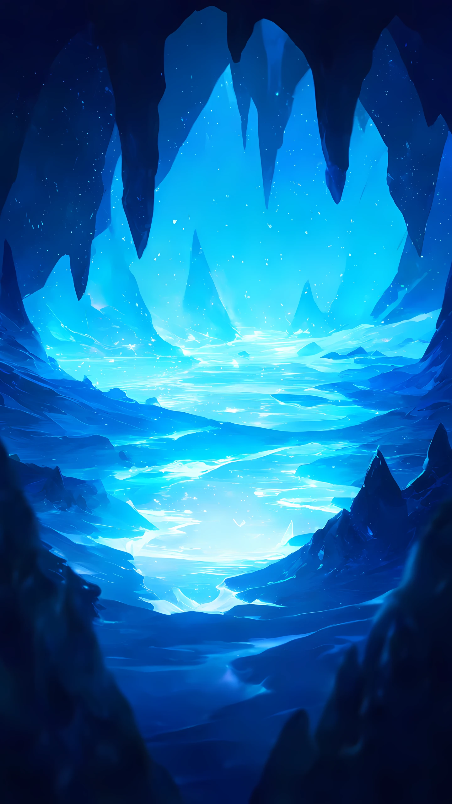 Anime Wallpaper Glacier Ice Cave 1440×2560 anime wallpaper