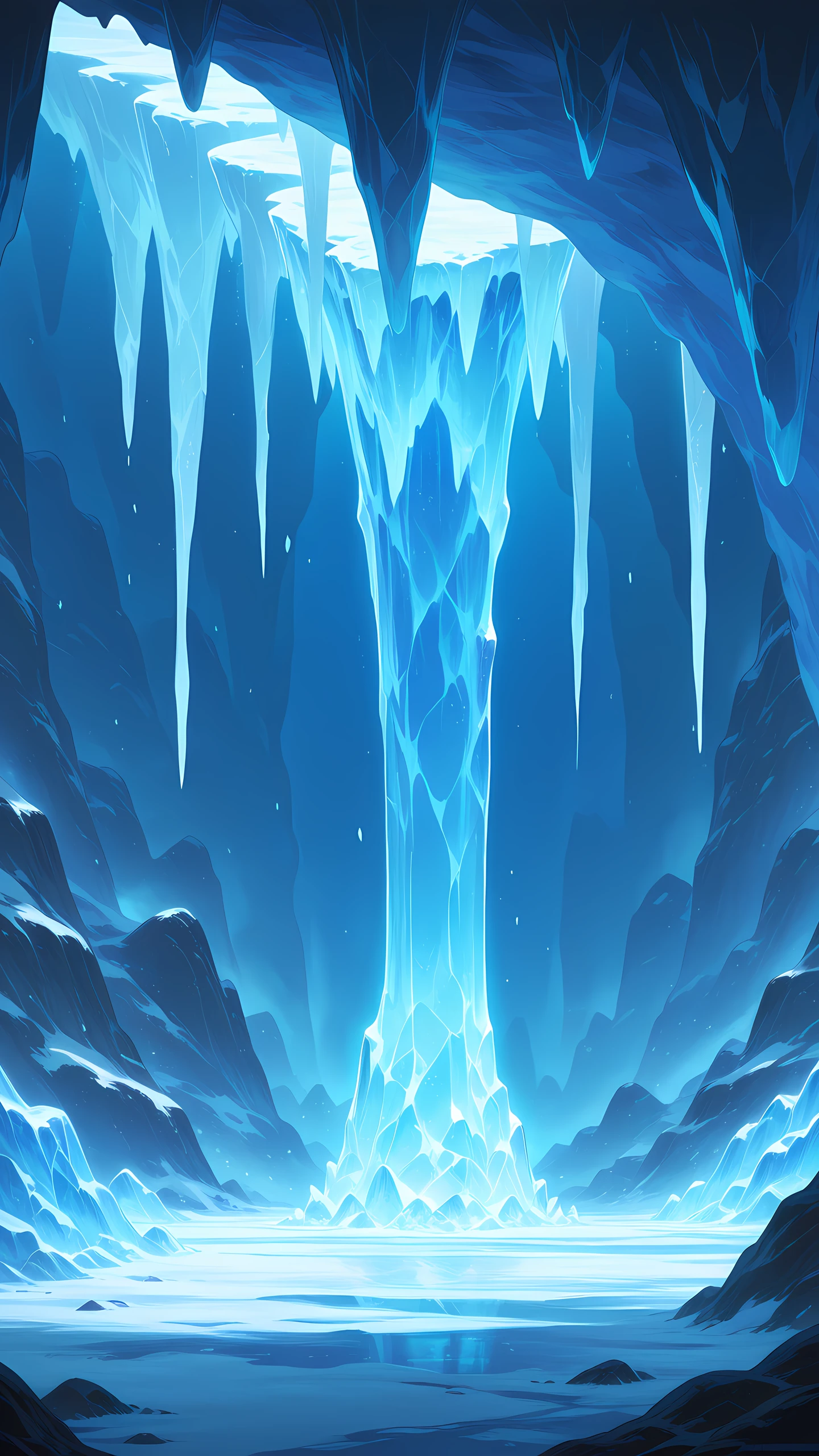 Anime Wallpaper Glacier Ice Cave 1440×2560 anime wallpaper
