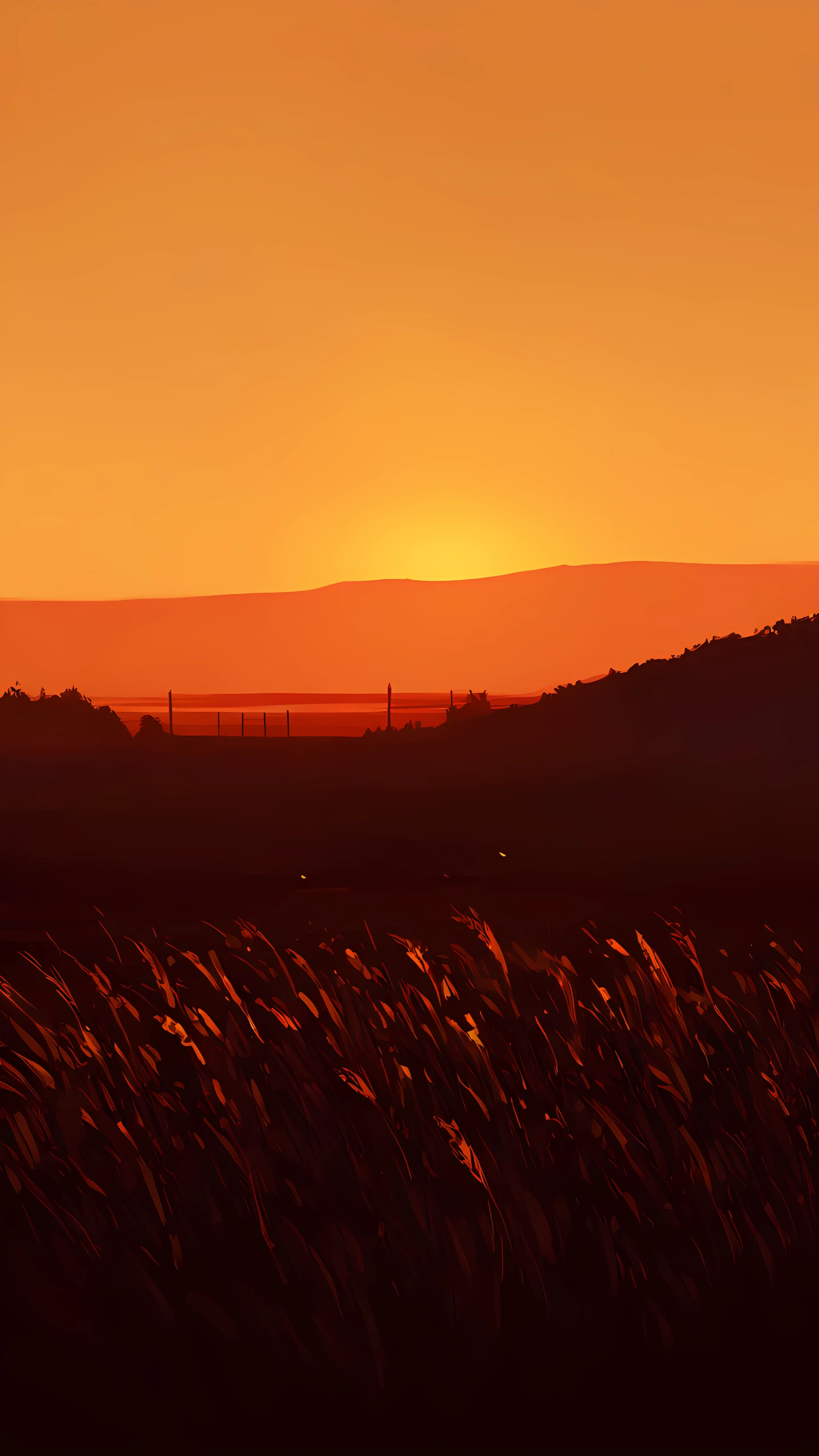 Anime Wallpaper Lavender Field Sunset 1440×2560 anime wallpaper