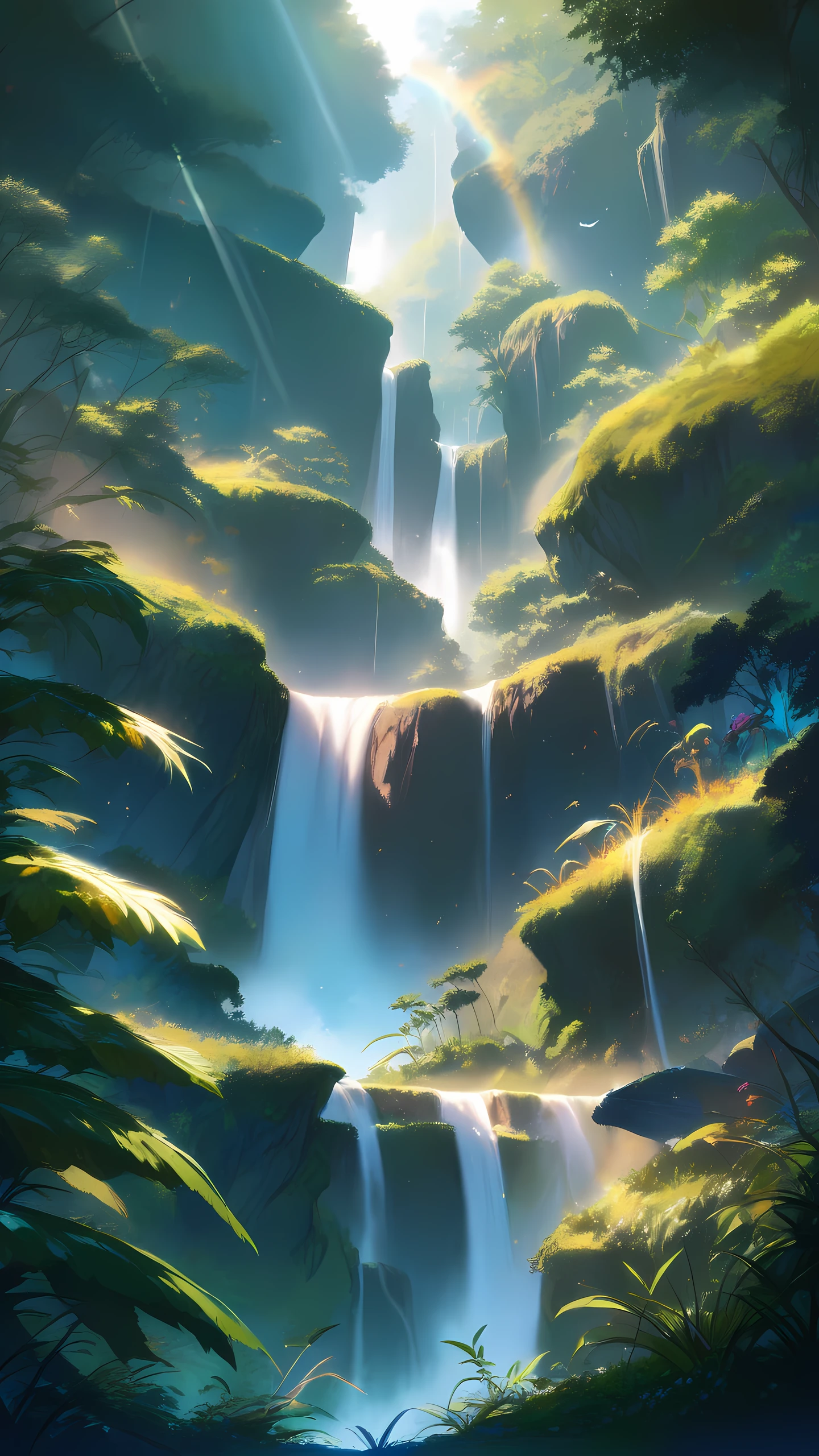 Anime Wallpaper Waterfall Rainbow 1440×2560 anime wallpaper