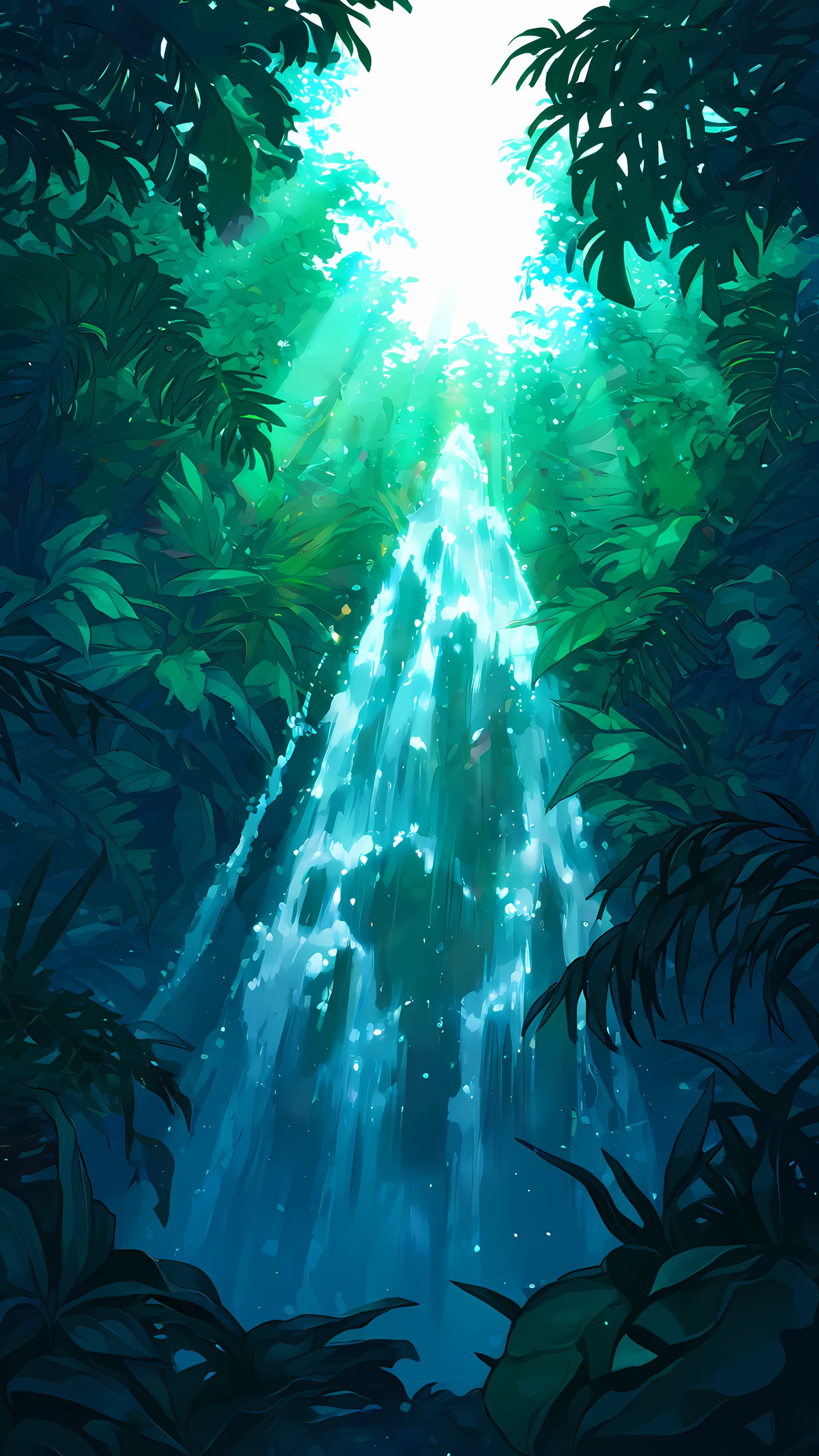 Anime Wallpaper Waterfall Rainbow 1440×2560 anime wallpaper