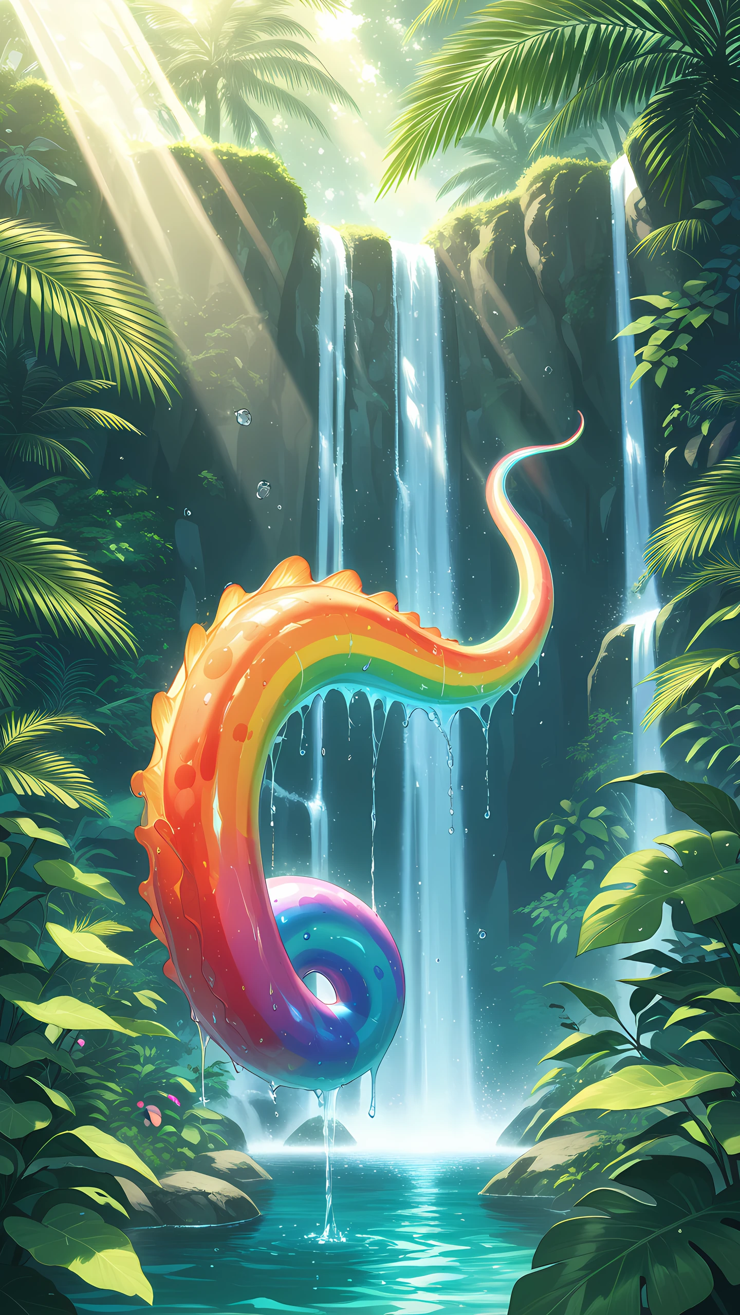 Anime Wallpaper Waterfall Rainbow 1440×2560 anime wallpaper