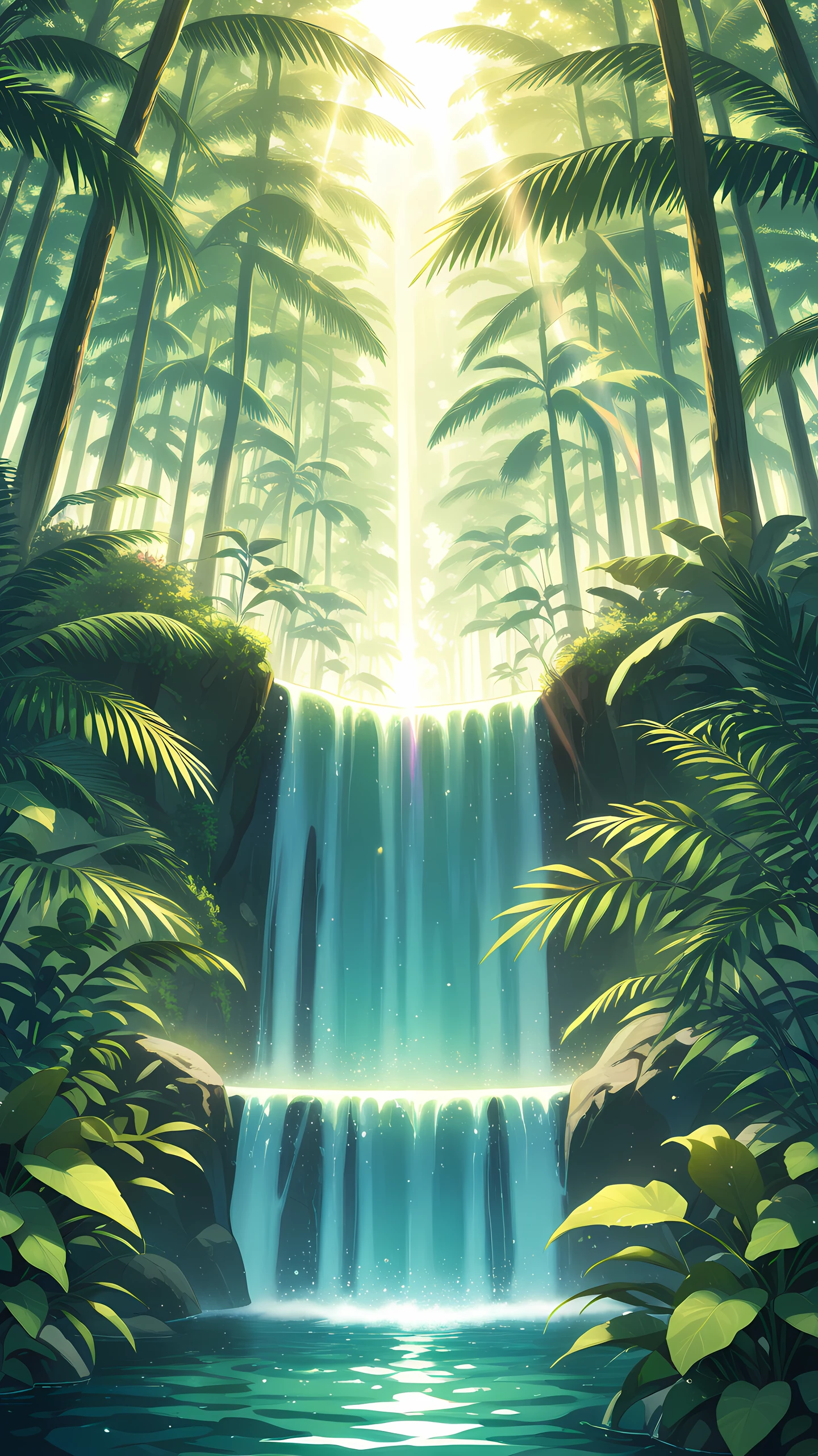 Anime Wallpaper Waterfall Rainbow 1440×2560 anime wallpaper