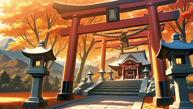 anime scenery wallpaper torii shrine — 3840×2160